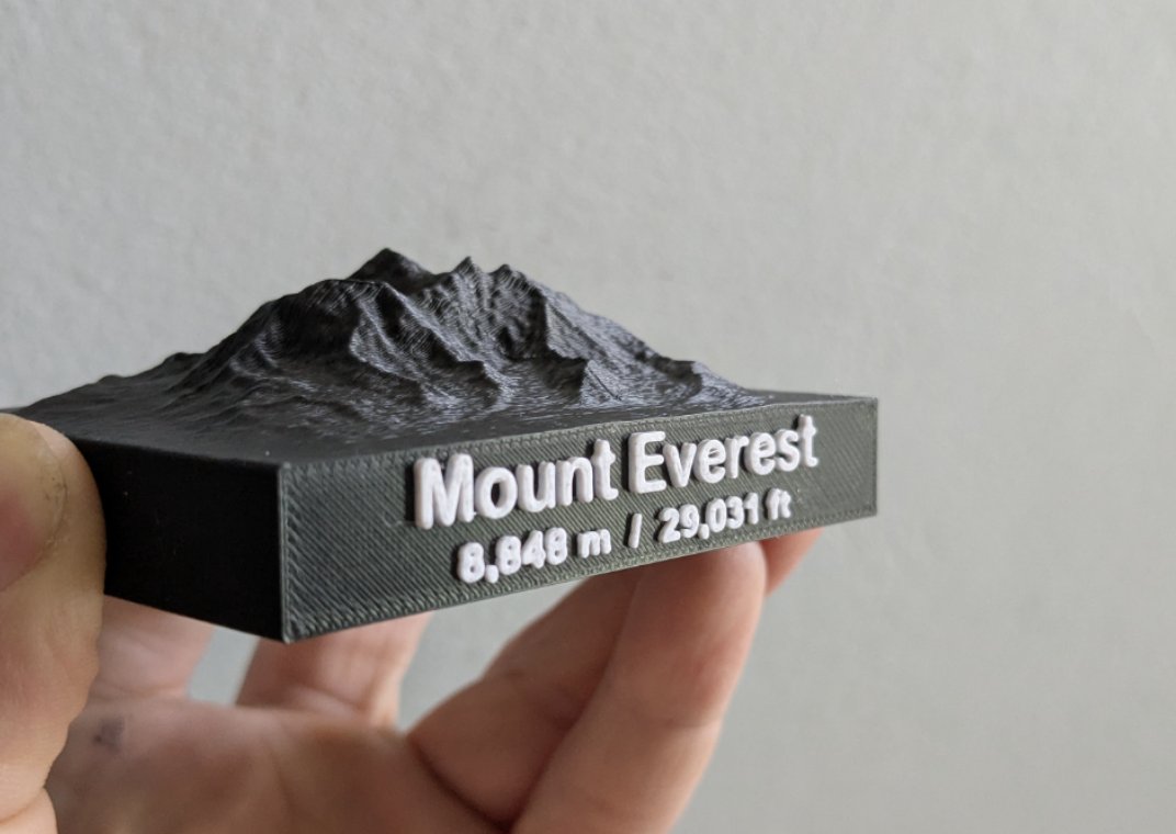 Maqueta topográfica del Monte Everest