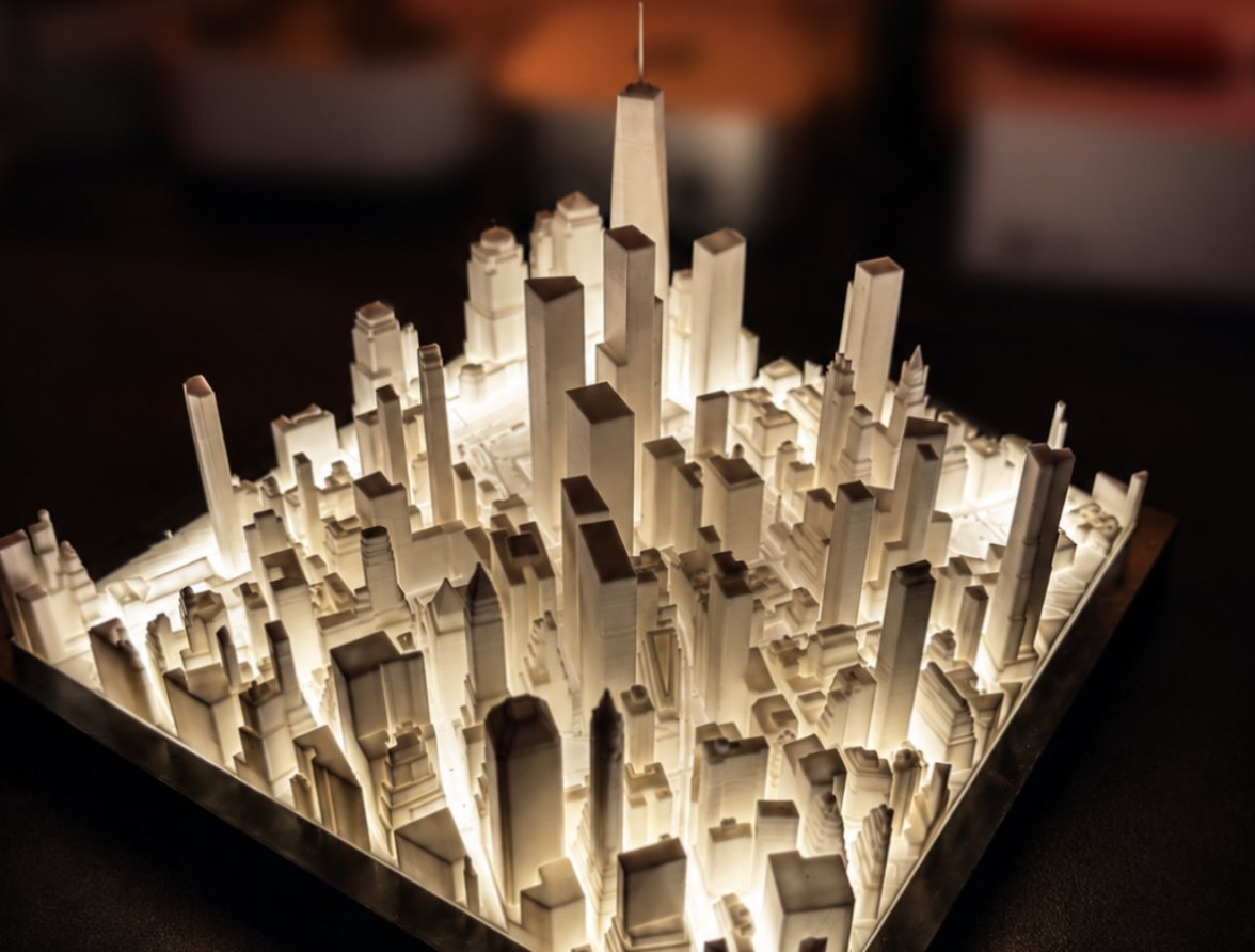 Maqueta volumétrica de Nueva York