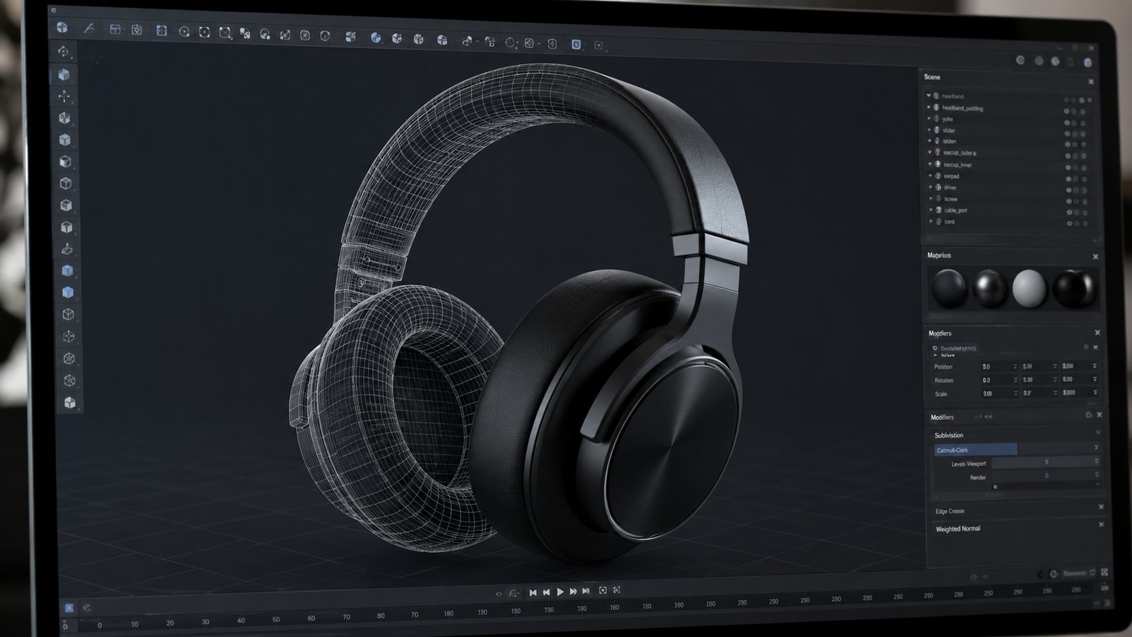 Modelado 3D de audífonos en software profesional